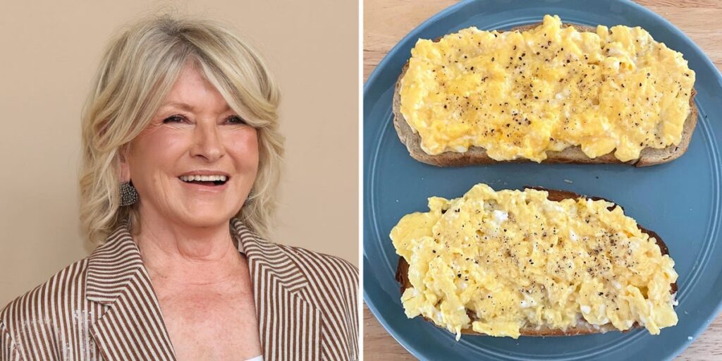 I tried Martha Stewart’s hack for making the ‘best scrambled eggs in the whole world.’ They were deliciously creamy.