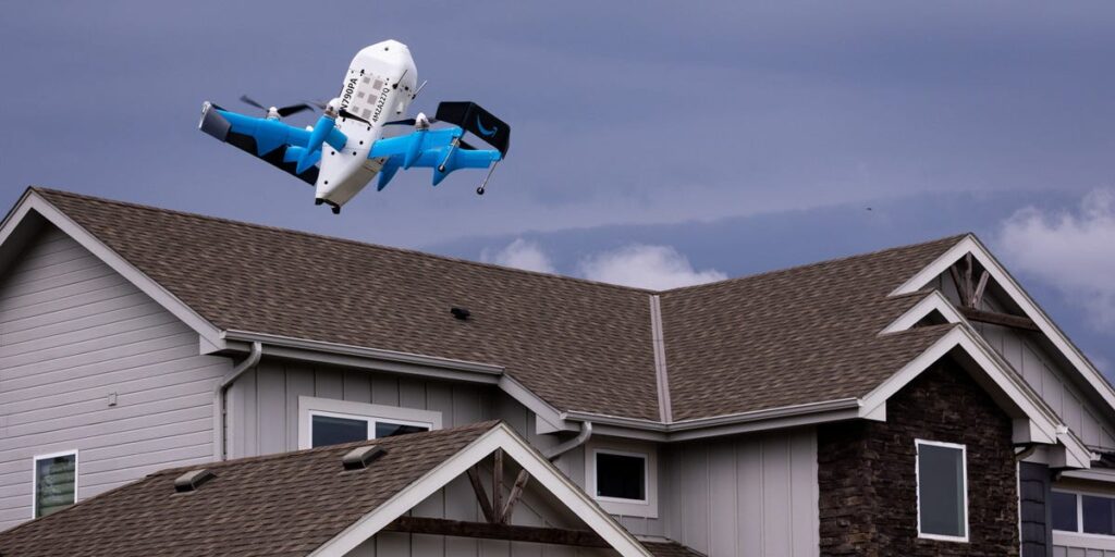 Amazon drone makes a splash after dropping a package in a Texas woman’s pool: ‘We’re living in the Jetsons era’
