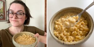 I tried a recipe for a single serving of mac and cheese. It’s packed with protein and only took 20 minutes to make.