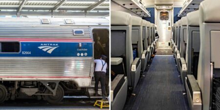 I traveled in coach on an Amtrak train from Vancouver to Seattle for . It was cheaper and less stressful than flying. I traveled in coach on an Amtrak train from Vancouver to Seattle for . It was cheaper and less stressful than flying.