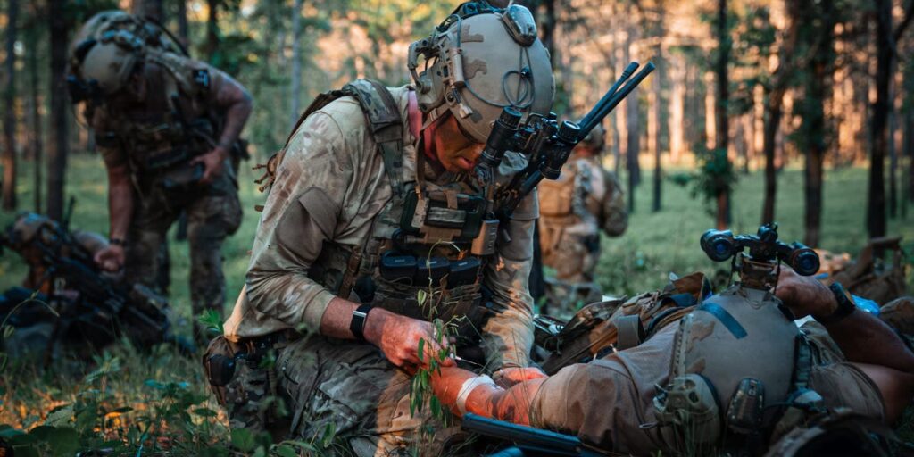 Military medics train to keep casualties alive until evacuation. In the next war, that could take days, or even weeks. Military medics train to keep casualties alive until evacuation. In the next war, that could take days, or even weeks.