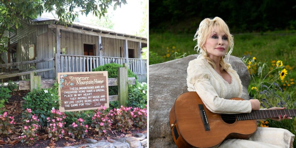 See inside Dolly Parton’s childhood home, a 2-room log cabin where she lived with her 11 siblings