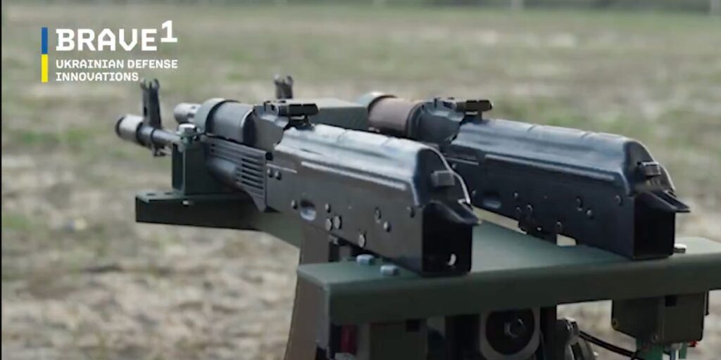 Ukrainians slapped twin AK rifles on a drone with wheels to make a cheap mobile turret