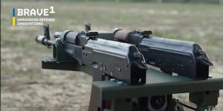 Ukrainians slapped twin AK rifles on a drone with wheels to make a cheap mobile turret