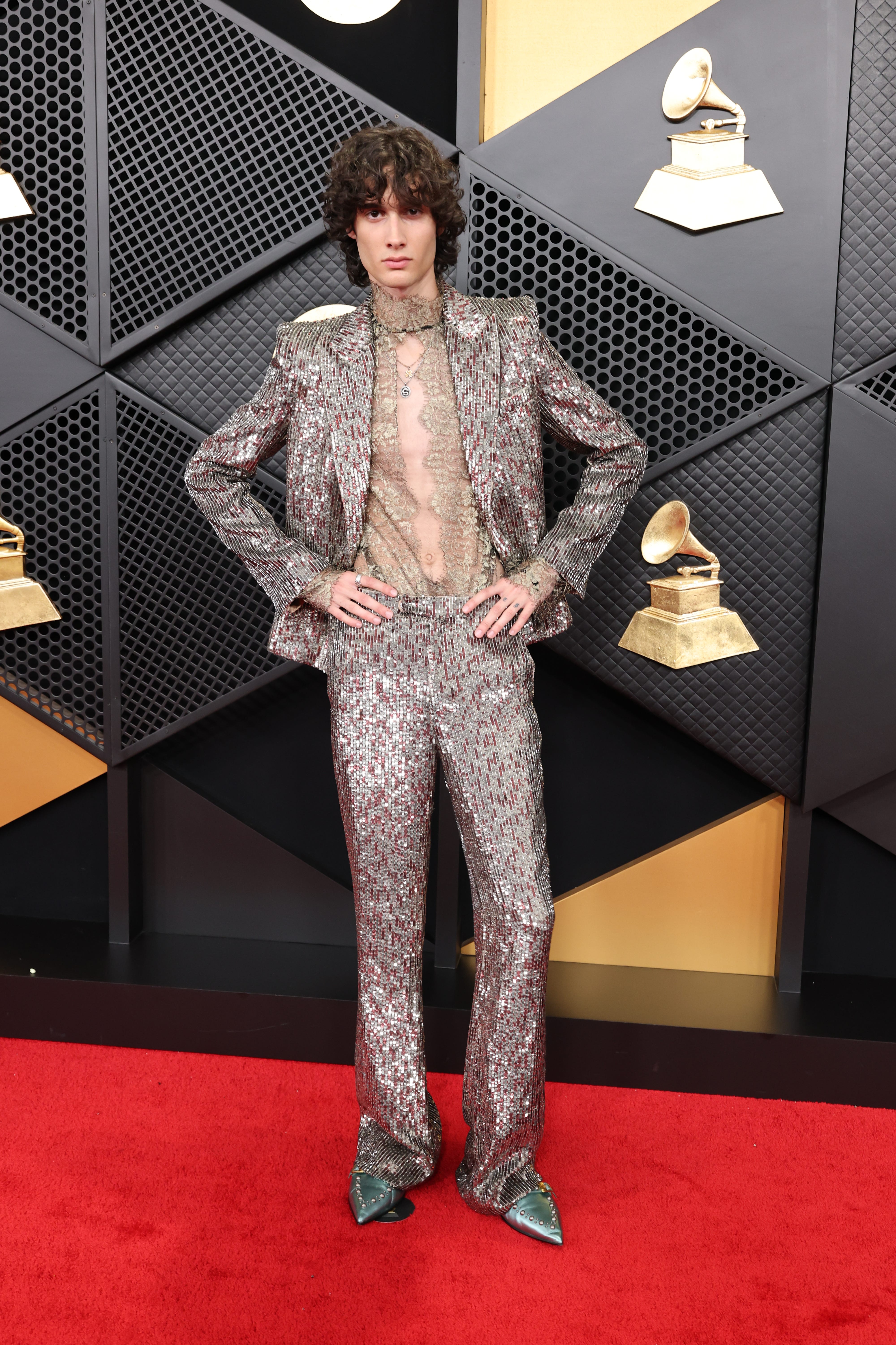 Sombr attends the 2026 Grammy Awards.