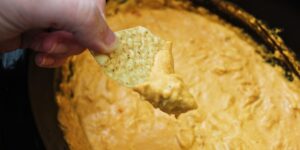 I make this 6-ingredient slow-cooker Buffalo chicken dip every game day. It’s always a crowd-pleaser.