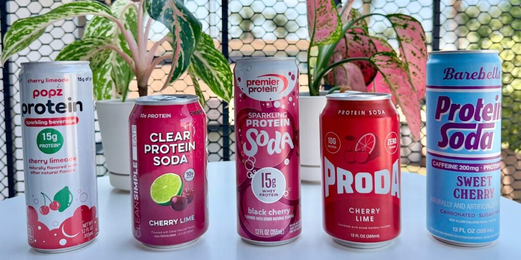 I tasted and ranked 5 different protein sodas from the grocery store. The best-tasting pick also had the most protein. I tasted and ranked 5 different protein sodas from the grocery store. The best-tasting pick also had the most protein.