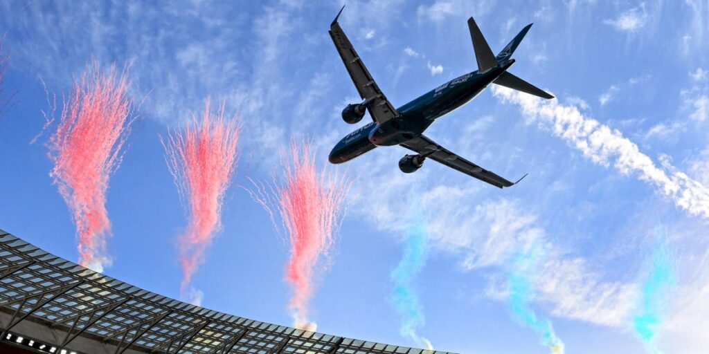 2 planes came shockingly close to crashing into a stadium on live TV. Now investigators are probing the incident. 2 planes came shockingly close to crashing into a stadium on live TV. Now investigators are probing the incident.
