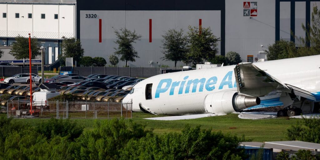 The Amazon cargo plane that crashed in Miami nearly hit a parking lot full of Tesla Cybercabs