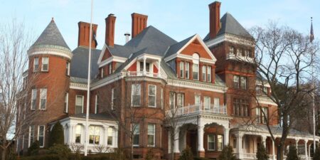 Grand staircases, state-shaped pools, and bowling alleys in the basement: See what the governor’s mansion looks like in every state